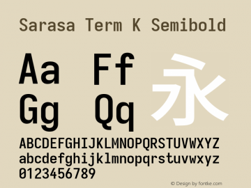 Sarasa Term K Semibold Version 0.18.7; ttfautohint (v1.8.3) Font Sample