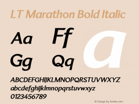LTMarathon-BoldItalic Version 1.000 Font Sample