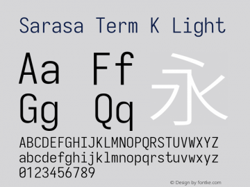 Sarasa Term K Light Version 0.18.7; ttfautohint (v1.8.3) Font Sample