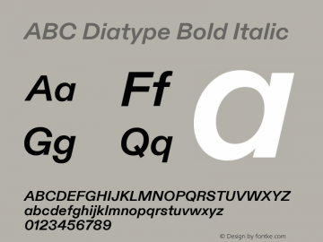 ABC Diatype Bold Italic Version 1.100 | wf-rip DC20200910图片样张