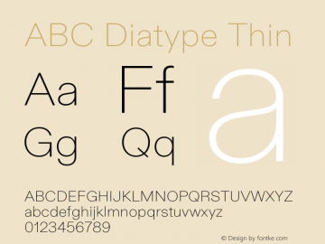 ABC Diatype Thin Version 1.100 | wf-rip DC20200910图片样张