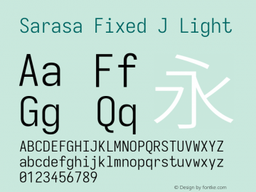 Sarasa Fixed J Light  Font Sample
