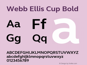 Webb Ellis Cup Bold Version 1.001 Font Sample