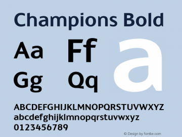 Champions Bold Version 4.004; ttfautohint (v1.8) Font Sample