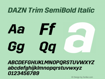 DAZN Trim SemiBold Italic Version 2.700图片样张