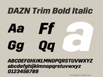 pude gryde firkant DAZN Trim Font Family|DAZN Trim-Uncategorized Typeface-Fontke.com