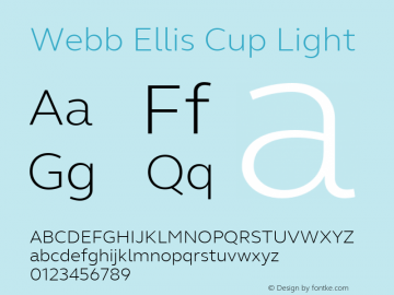 Webb Ellis Cup Light Regular Version 1.001 Font Sample
