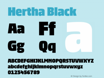 Hertha Black 1.036 Font Sample