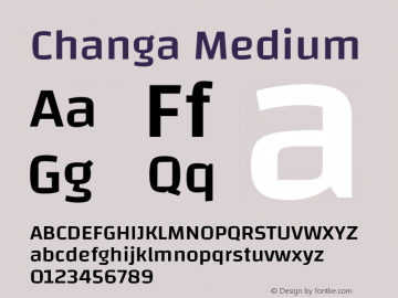 Changa-Medium Version 2.002; ttfautohint (v1.5) -l 8 -r 50 -G 150 -x 14 -H 123 -D latn -f none -w G -X 