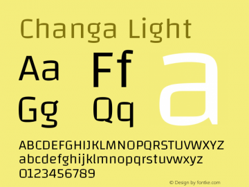 Changa-Light Version 2.002; ttfautohint (v1.5) -l 8 -r 50 -G 110 -x 14 -H 80 -D latn -f none -w G -X 