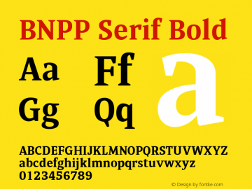 BNPPSerif-Bold 1.000 Font Sample