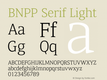 BNPPSerif-Light 1.000 Font Sample