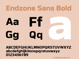 Endzone Sans Bold Version 1.000 Font Sample