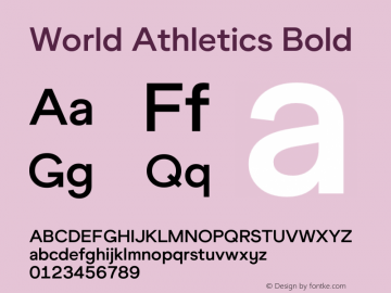 World Athletics Bold Version 1.000;PS 001.000;hotconv 1.0.88;makeotf.lib2.5.64775图片样张