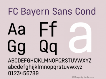 FC Bayern Sans Cond Version 1.014 Font Sample