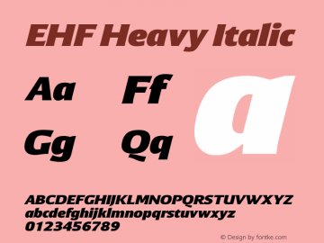 EHF Heavy Heavy Italic Version 1.001图片样张