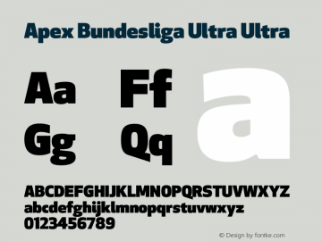 Apex Bundesliga Ultra 1.100 Font Sample