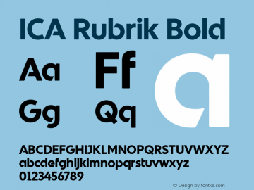 ICARubrikBold Version 1.000 Font Sample