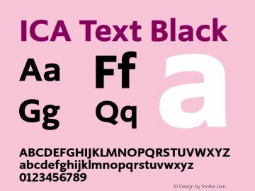 ICA Text Black Version 1.000 Font Sample