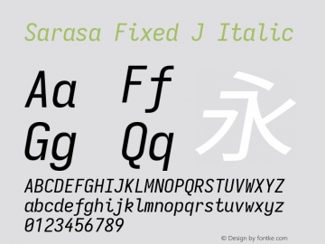 Sarasa Fixed J Italic 图片样张