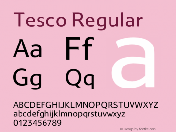 Tesco Version 1.00 Font Sample