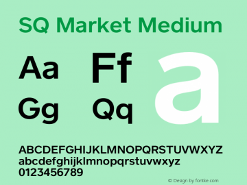 SQ Market Medium Version 1.006 Font Sample