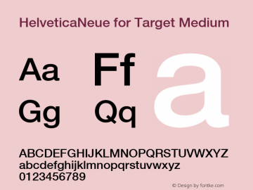 HelveticaNeue for Target Medium Version 1.000 Font Sample