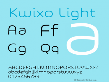 Kwixo Light Version 1.000 Font Sample