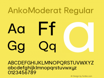 AnkoModerat Regular Version 2.000;PS 002.000;hotconv 1.0.88;makeotf.lib2.5.64775 Font Sample