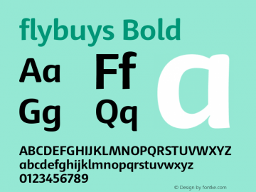 flybuys Bold Version 1.200 Font Sample