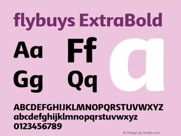 flybuys ExtraBold Version 1.200 Font Sample