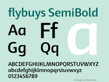 flybuys SemiBold Version 1.200 Font Sample