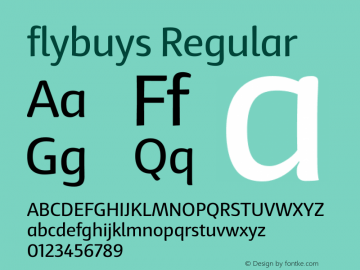 flybuys Regular Version 1.200 Font Sample