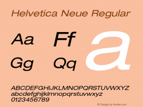 Helvetica Neue Regular 001.000 Font Sample