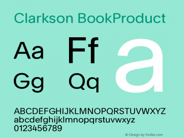 Clarkson Version 1.001;PS 001.001;hotconv 1.0.88;makeotf.lib2.5.64775 Font Sample