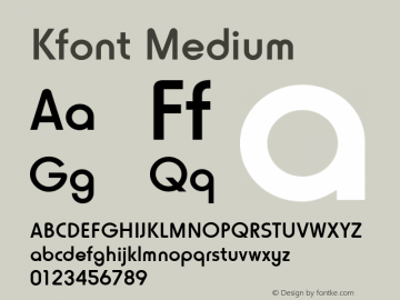 Kfont-Medium Version 001.000 Font Sample