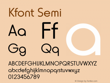 Kfont-Semi Version 001.000 Font Sample