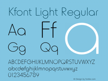 Kfont-Light Version 001.000 Font Sample