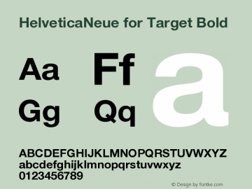HelveticaNeueforTarget-Bd Version 1.003 Font Sample