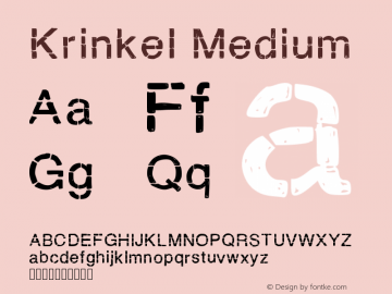 Krinkel Medium Version 001.000 Font Sample
