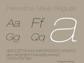 Helvetica Neue Regular 001.000 Font Sample