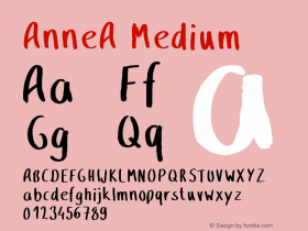 AnneA Version 001.000 Font Sample