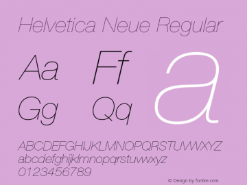 Helvetica Neue Regular 001.101 Font Sample
