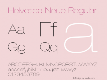 Helvetica Neue Regular Version 1.00图片样张