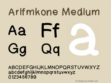 Arifmkone Version 001.000 Font Sample