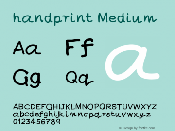 handprint Version 001.000 Font Sample