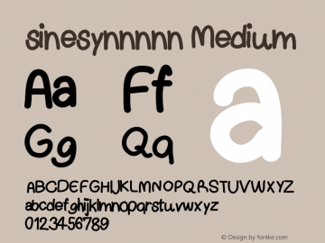 sinesynnnnn Version 001.000 Font Sample