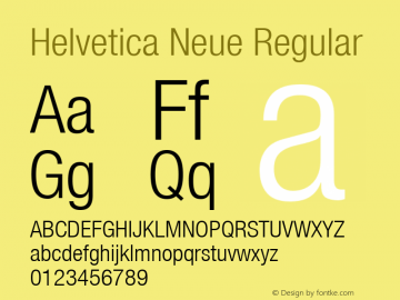 Helvetica Neue Regular Version 1.00图片样张