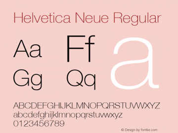 Helvetica Neue Regular Version 1.03 Font Sample
