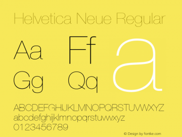 Helvetica Neue Regular Version 1.03图片样张